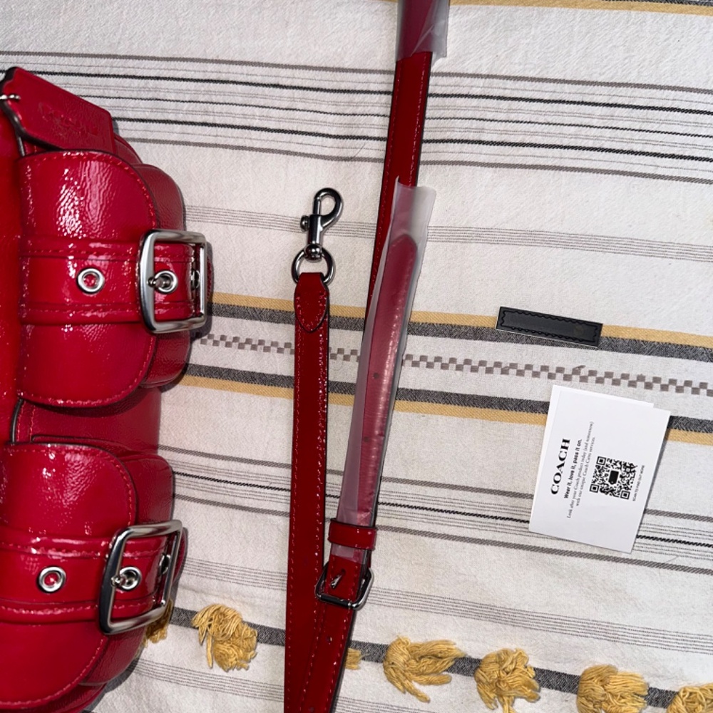 COACH Ashton Baguette Bag - Dark Cardinal/Silver - Picture 3 of 8